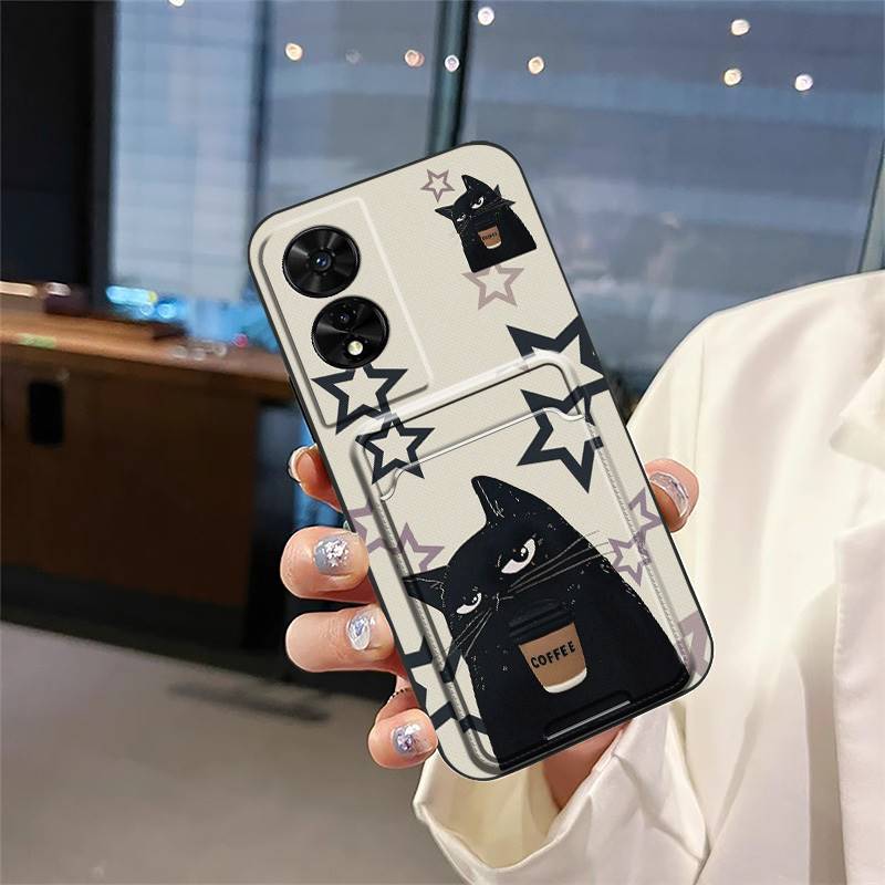 Card Sleeve Graffiti Phone Case For TCL 505/T509K/T5094 Protective Anti-knock TPU Card Bag Dirt-resistant Full Wrap Cute