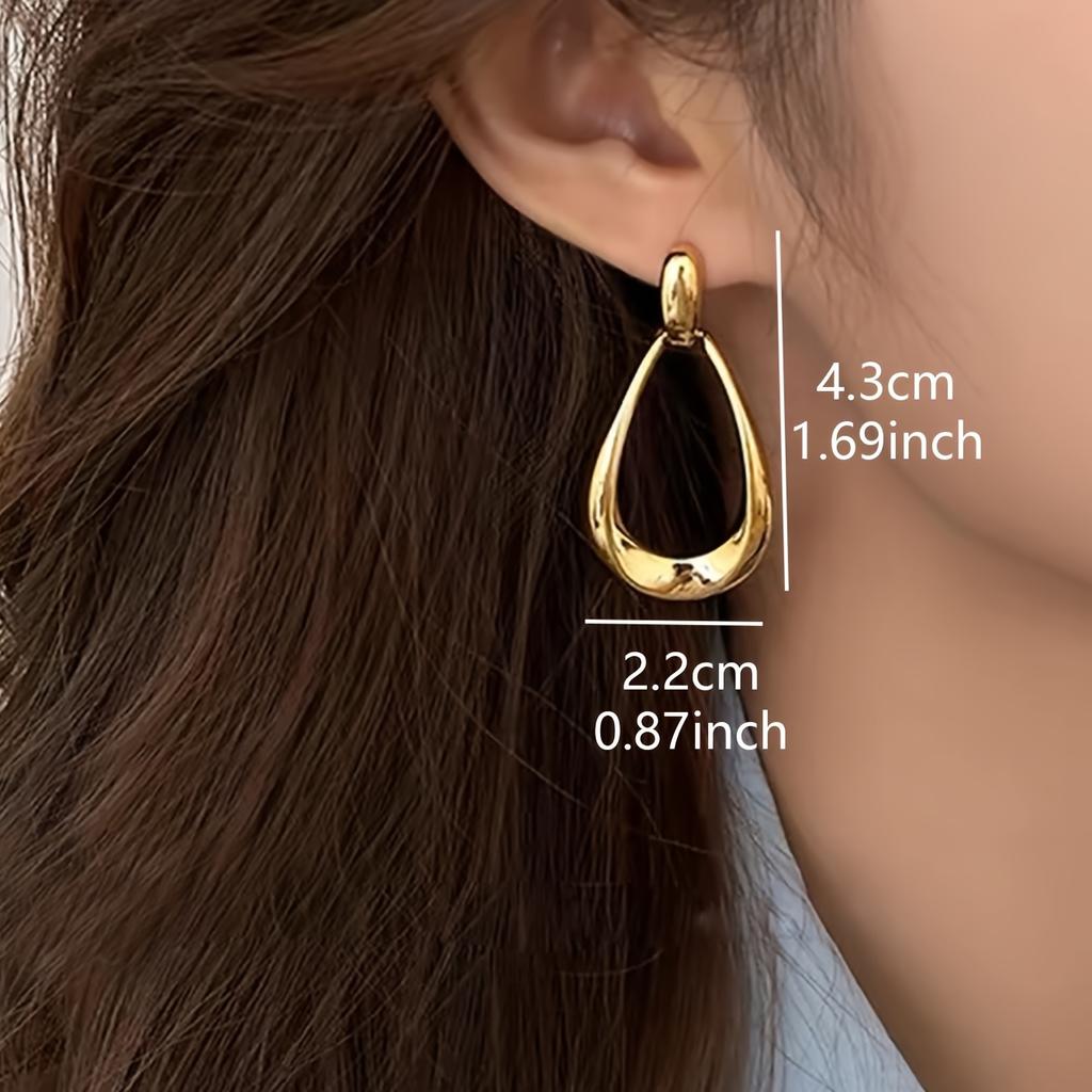 Elegante geometrische Hängeohrringe aus Zinklegierung im Vintage-Stil für Damen, perfekt für den Alltag und Partys