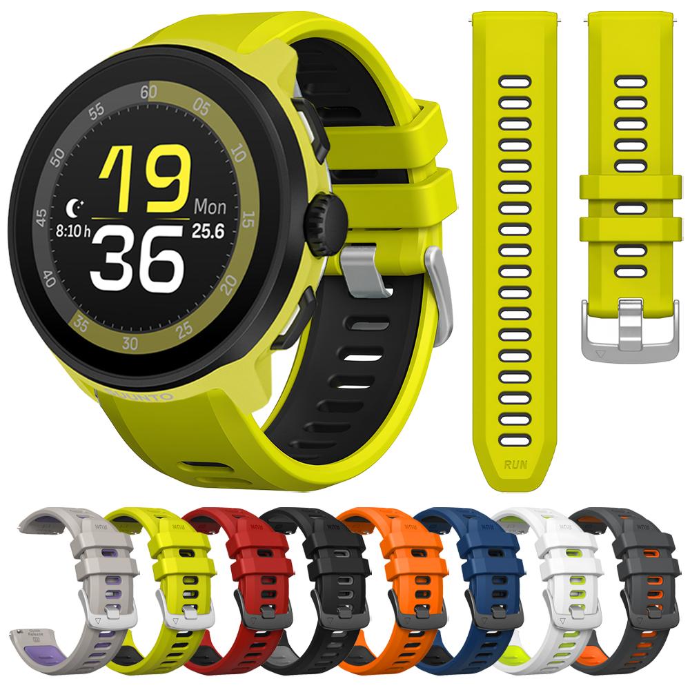 22mm Two-Tone Silicone Watch Band For Suunto Run/RACE S/Ocean/Vertical Sport Strap Bracelet For Suunto 5 9 Peak Pro Wristband