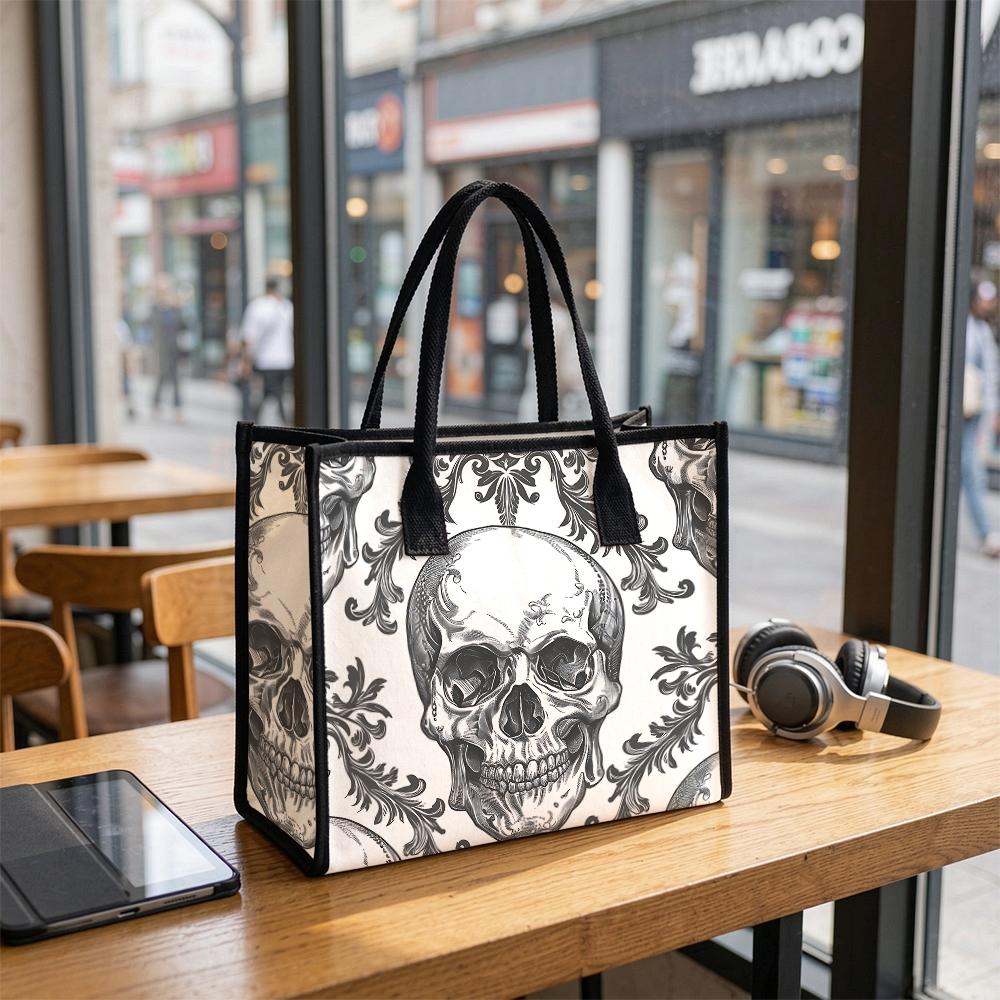 Gothic Skull Pattern Tote Bag Daily Use Shoulder Bag