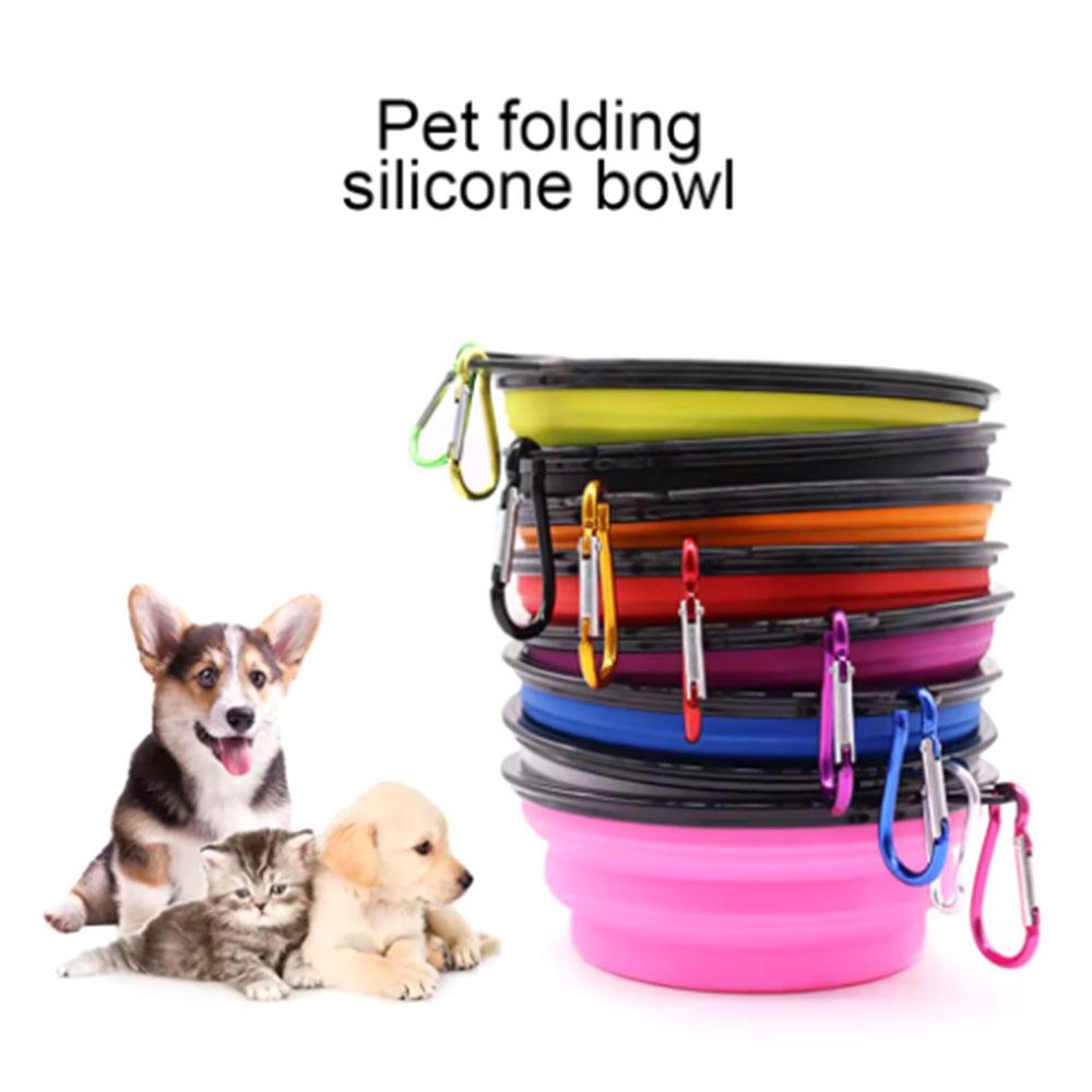 S 350Ml Collapsible Dog Pet Folding Silicone Bowl Outdoor Travel Portable Puppy Food Container Feeder Dish Bowl