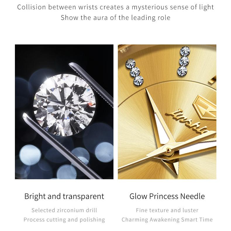 JINSHIDUN Nuevo reloj de negocios y ocio para damas Elegante, ligero, de lujo, informal, resistente al agua, reloj mecánico de calendario único, reloj de alta gama