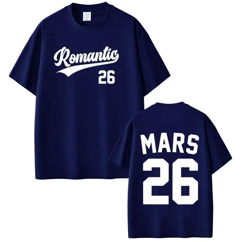 Bruno Mars The Romantic Tour 2026 Potisk Tričko Pánské Dámské Módní Trička Krátký rukáv Bavlna Ležérní Hip-hop Punk Trička Horní díl