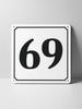 Metal Sign Black House Number On White Background Outdoor Wall Art Decor