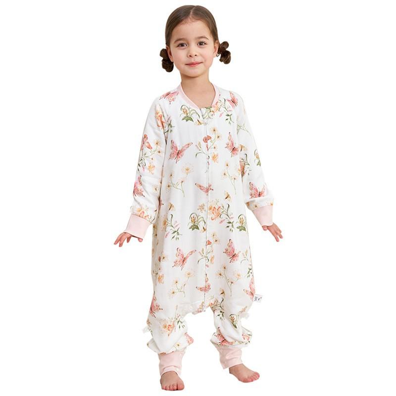 Bamboo Cotton Sleeping Bag Toddlers 1-3 Years Lightweight Anti-Bacterial Footed Sleep Sack