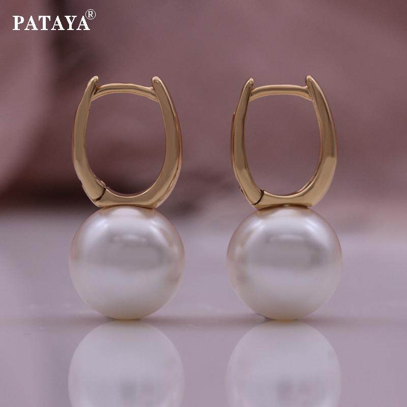 

PATAYA Искусственный жемчуг Персонализированные серьги-крючки Французский жемчуг Серьги
