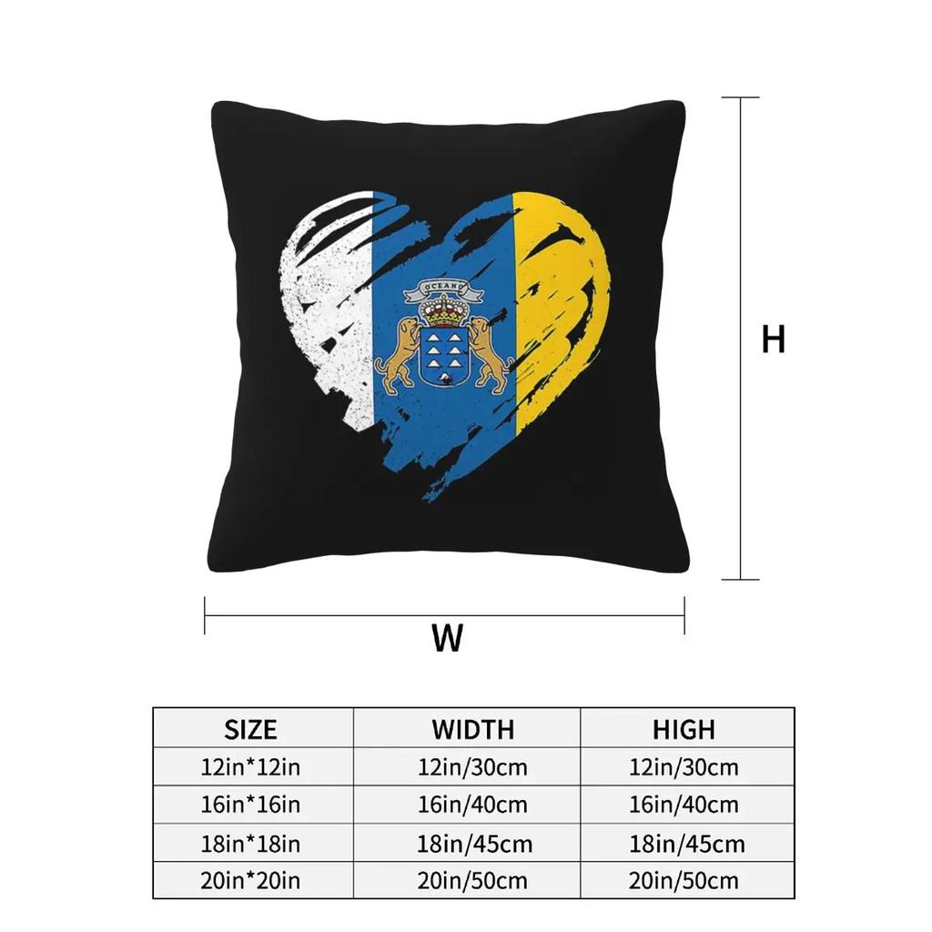 Spain Flag Oceano Canary Islands 2 Pcs Square Pillowcase Pillow Cover Cushion Zip Decorative Comfort Throw Pillow For Home