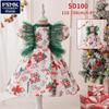 Vestido de Fiesta de Princesa con Manga Abullonada de Árbol de Navidad para Niñas