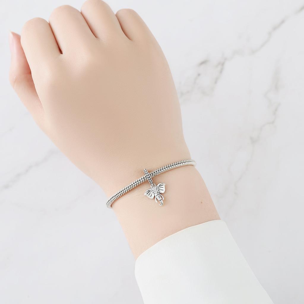 Copper Cute Elephant Pendant Bracelet Charms Fit Bangle For Women Jewelry Party Fine Gifts Diy Accessories