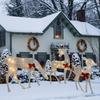 3Pcs Christmas Light-up Deer Iron Art with 5Pcs LED String Light LED Christmas Lighted Reindeer Metal Luminous Reindeer Ornament