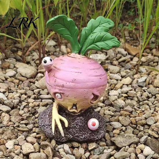 Funny Fruit Zombie Statue Halloween Vegetable Statue, Spooky Carrot Potato Garden Durable Outdoor Resin Decor Sculpture, Decoration for Patio,