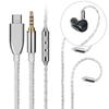 3.5mm/Type-C Headphone Cable 8Core Silver Plated Braided Earphone Cable 2Pin 0.78mm Plug Replacement Earphone Cable