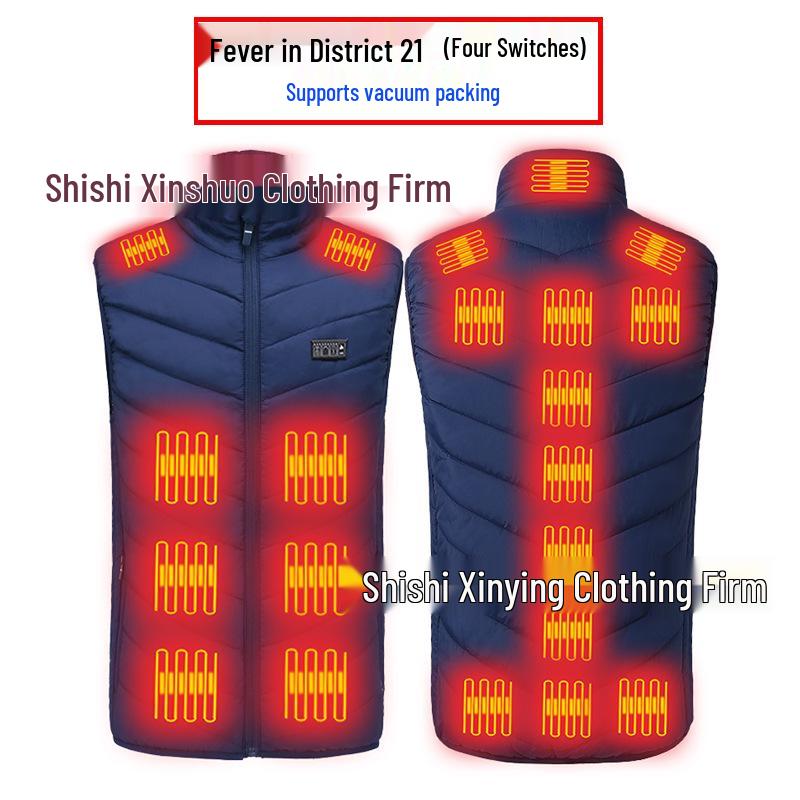Men's Dual Control USB Heated Vest - 11 Zone, 3 Temperature Settings for Winter