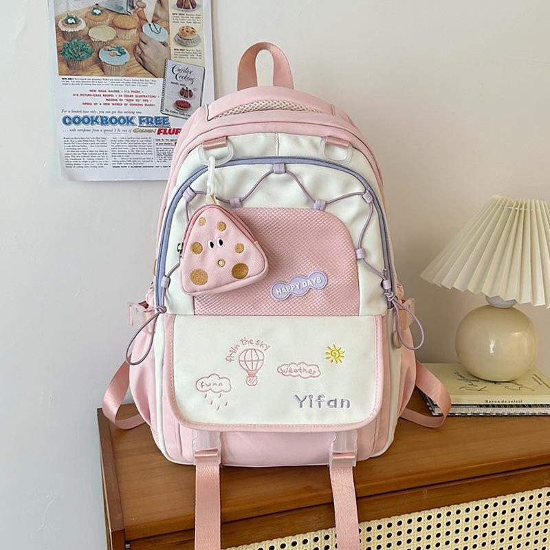 Junior high school schoolbag Korean version ins milk yellow Mori versatile high-value girl backpack high school student backpack