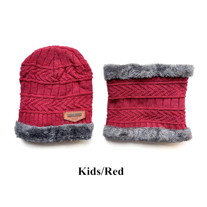 2026 New TW DDA558 Velvet Lined Thicken Ski Skull Caps Men Kids Winter Hat Scarf Set Neck Warmer Wool Knitted Beanie Hats