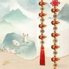 New Year Solid Wood Gourd Copper Coin Pendant Chinese Knot Living Room, Door Hanging, Home Decoration, Lucky Fortune Pendant