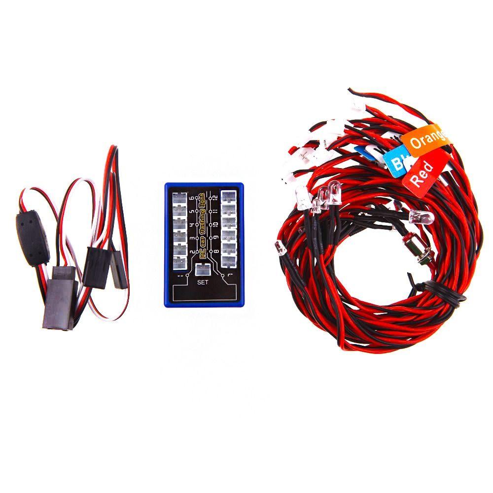 12 LED RC Car Lighting Kit 5 Operation Modes Flashing Light System  for 1/10 1/8 RC Truck