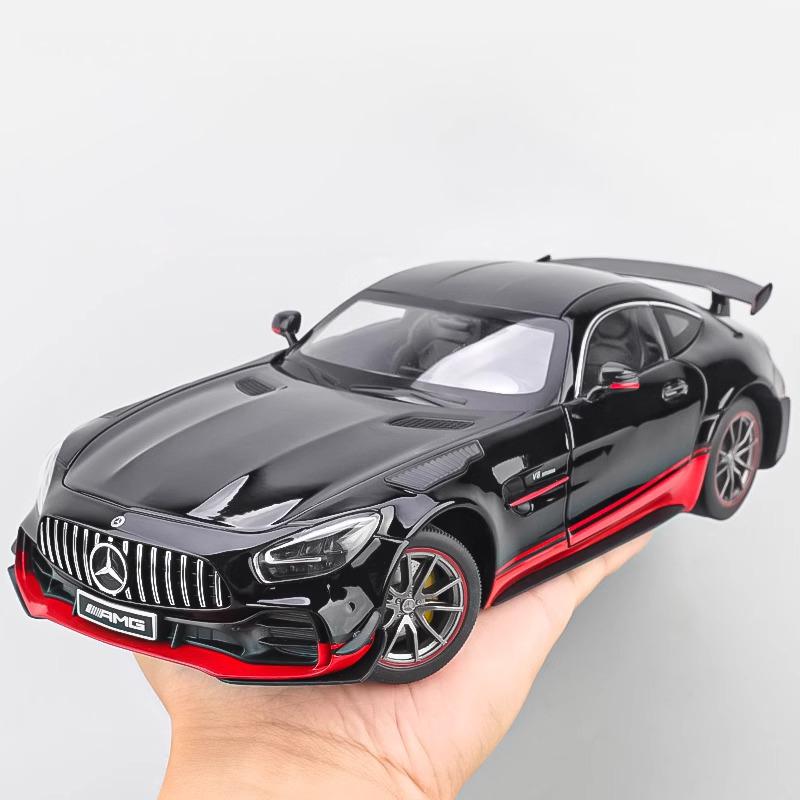 1:18 Mercedes Benz AMG GTR Alloy Metal Model Car Sound & Light Toy Gifts Miniature For Boys Diecast Vehicles Collectables Hobby