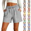 Women's Fashion Casual Elastic Waistband Pocket Drawstring Shorts