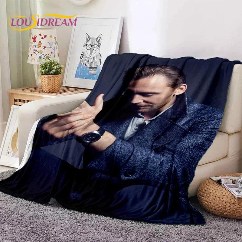 3D Tom Hiddleston Collage Actor Soft Flannel Blanket for Beds Bedroom Sofa Picnic,Throw Blanket for Outdoor Leisure Nap Gift Kid