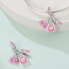 100% 925 Silver Cute Little Bear Butterfly Flamingo Charms Beads Rose Princess Pendants Fit DIY Bracelets Jewelry Gifts