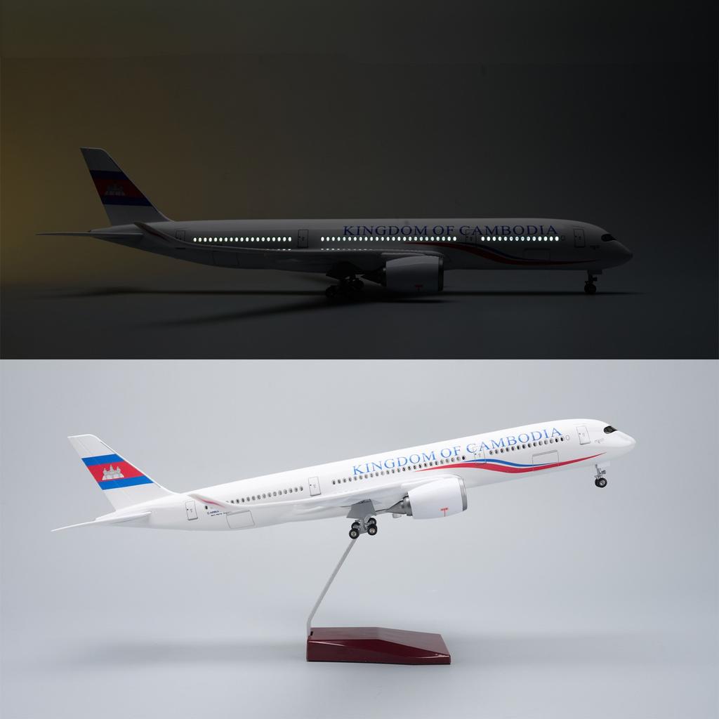 47Cm Cambodia A350 Model Aircraft With Landing Gear Wheel Resin Diecast Machine Collected Model Building Kits Plane Toys