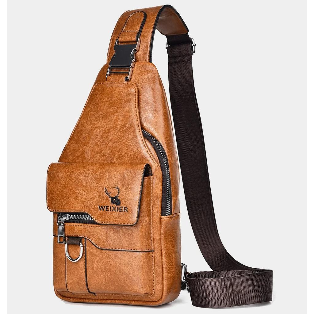 Hot Men's Bag Fashion Messenger Bags Large Capacity Luxury Designer Chest Bags Retro Single Shoulder Crossbody Backpacks