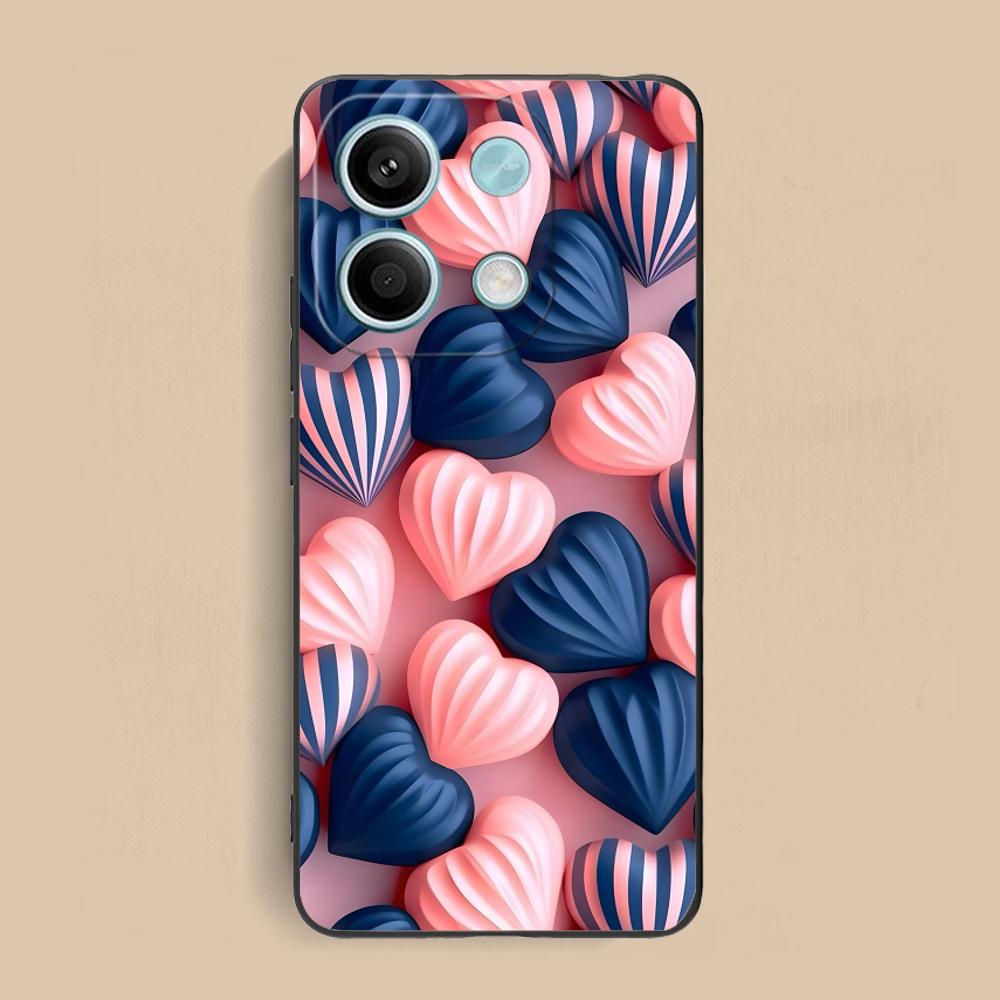 Y2K Glowing Hearts Mobile Phone Case for Xiaomi Redmi 15 14 13 12 A5 3 2 1 C Plus 4G 5G Colorful Printing Cover Cover Luxury