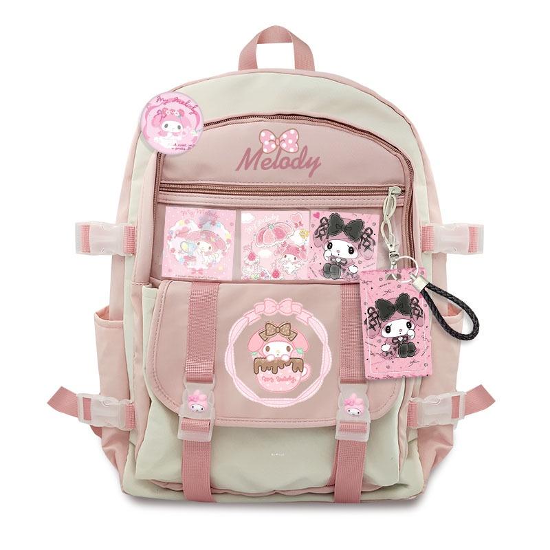Kuromi Cinnamoroll Melody Purin Large Capacity Backpack For Kid Girl Gift Melody