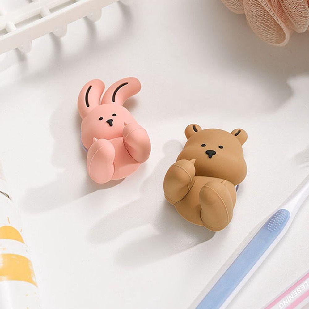 Wall-mounted Bunny Toothbrush Holder Cartoon Sundries Storage Rack Shaver Wire Storage Hook  Home