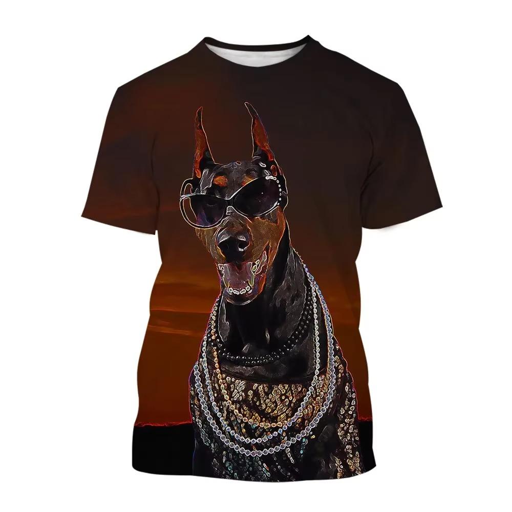 Summer Fashion Fun Animal Dog Pattern T-Shirt New Trend Casual 3D Printed Crew Neck Short Sleeve Top
