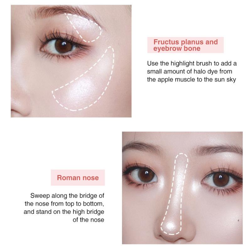 Bsimone Diamond Highlighter Powder Palette Glitter Face Contour Brighten Makeup Shimmer Ultra-Concentrated Illuminate Cosmetic