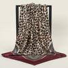 90cm Leopard Print Square Scarf Satin Silk Headband Muslim Woman Hijab Lady Fashion Hairwrap Rock Style Headscarf Islam Turban