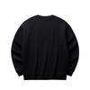 Anta Lifestyle Series Black Unisex Letter Embroidered Oversized Crew Neck Sweatshirt 972618704N-5