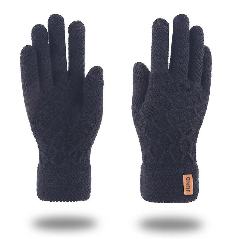 

Knitted gloves, men s enlarged plush and thickened wool to keep warm in autumn and winter, driving outdoors, gloves