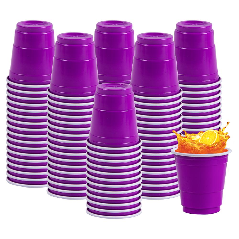 50pcs Disposable Plastic Cups Assorted Color Drinking Cups Wine Cup for Wedding Birthday Events Party Decor Home Bar Supplies