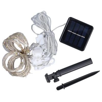Solar Curtain Light Water Resistant Solar Curtain String Light Outdoor Waterfall Fairy Light for