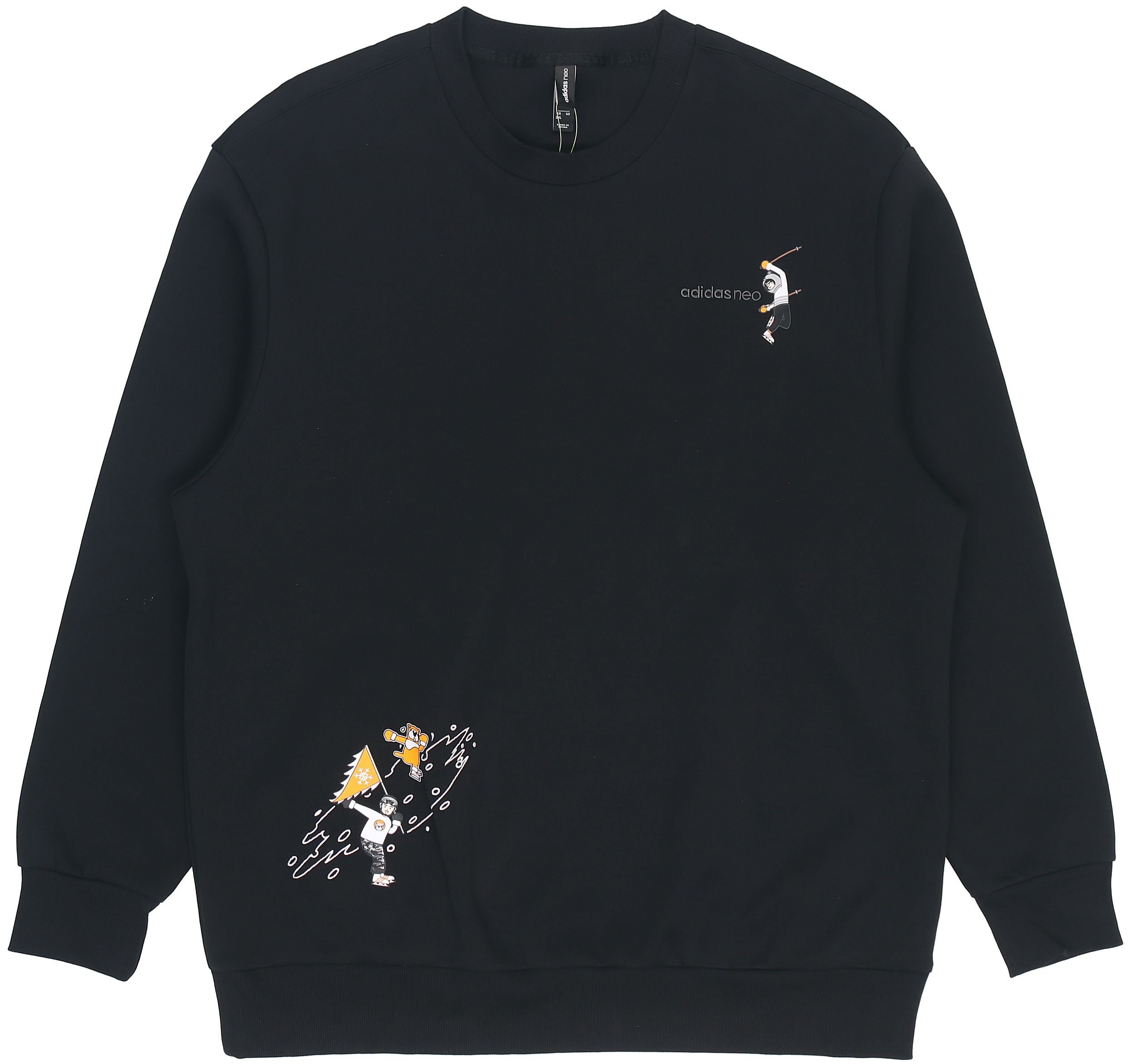 Adidas Neo Sweatshirts Men s Black Crew Neck Moderate Regular HG9031 L