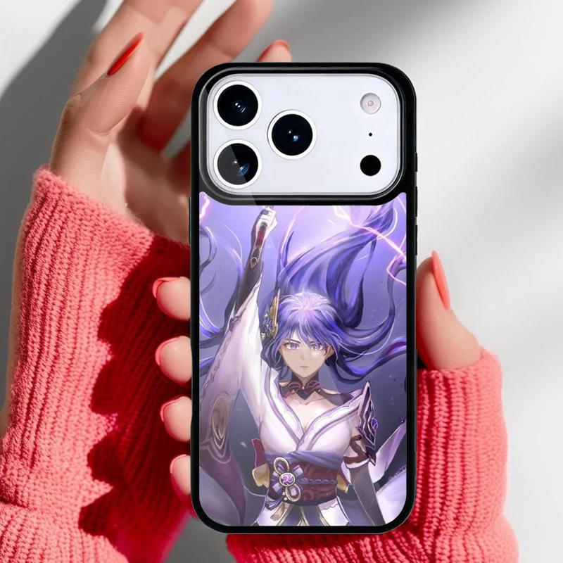 Genshin Impact Raiden Shogun Baal Phone Case for iPhone 17 16 15 14 13 Pro Max Back Cover for 12 11 Pro Coque
