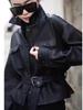 Haining 2026 Black Genuine Goatskin Leather Short Lapel Jacket