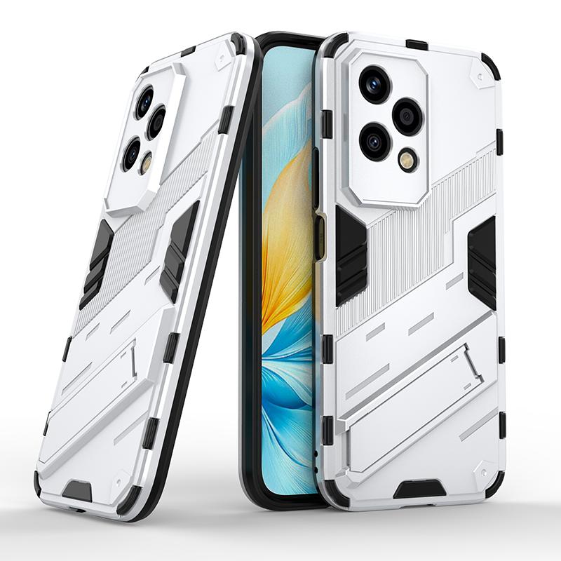 Luxury Solid Color Armor Soft TPU+Hard PC Holder Shockproof Phone Case For Honor 200 Pro 90 70 50 100 Pro Lite Bumper Back Cover