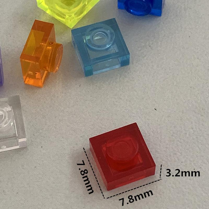 Kleiner Baustein Dünner Block Steine Transparente Farbe 1x1 Noppen 180 Stück Mischfarben DIY Montage Teile Stein 3024 MOC Spielzeug für Kinder