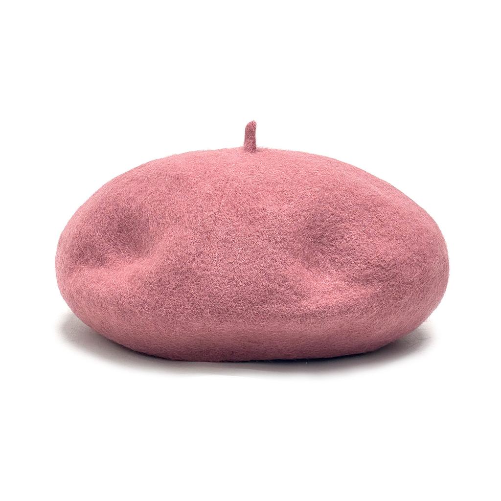 Beret Women's Pure Color Wool Heattechknitting Octagonal Hat Korean Styleretrowoolen Light Plate Painter Hat