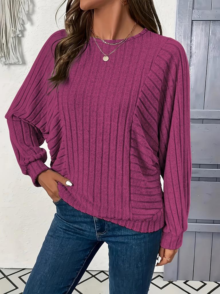1pc Elegant Women'S Solid Color Casual Sweater Tee, Polyester Knit Fabric, Crew Neck, Sleeveless, Regular Length, for Spring/Fall Season