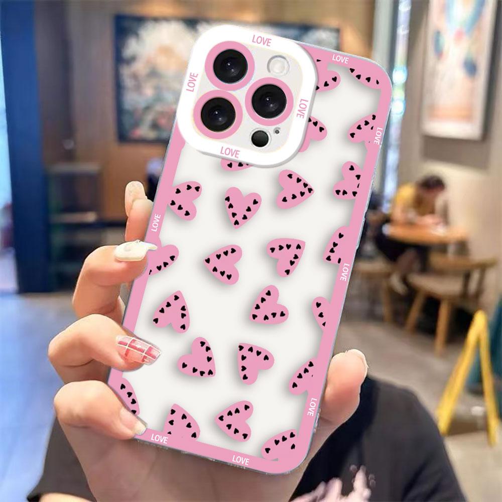 Lovely Love Heart Clear Phone Case For Samsung A03S A03 A04 A05 A05S A06 A7 A11 A10S A12 A13 A14 A15 A16 NOTE 10 20 ULTRA Case