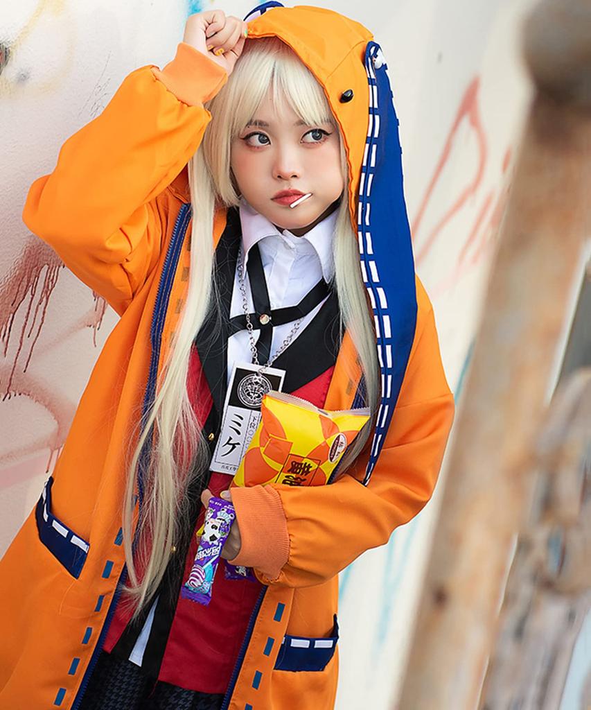 Kakegurui Yomitsuki Luna Cosplay Hoodie Uniform set with wig [milky time] 8-piece