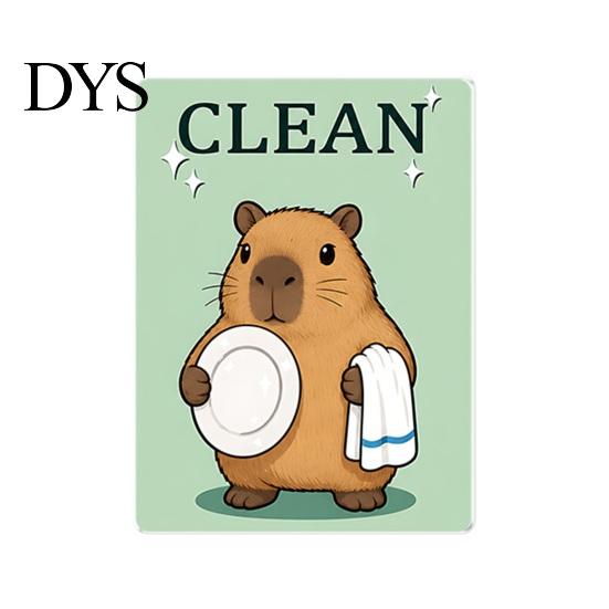 Heavy Duty Magnetic Sign Clean Dirty Dishwasher Magnet, Acrylic Cartoon Animal Sign, Reusable Magnet Double-Sided & for Kitchen Decoration