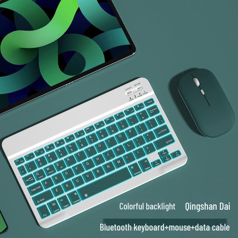 RGB Backlit Bluetooth Keyboard & Silent Wireless Mouse for iPad, Huawei & Tablets
