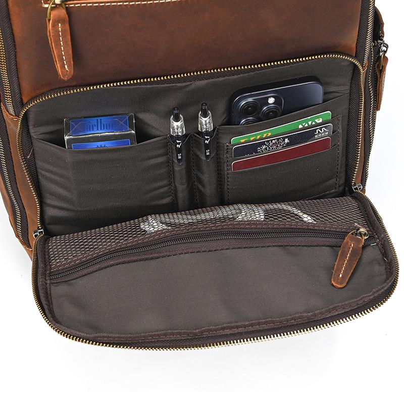 Retro Fashion Leather Men Backpack Business Male 15 16" Laptop Bag Daypacks Large Capacity Travel College School Bag Large