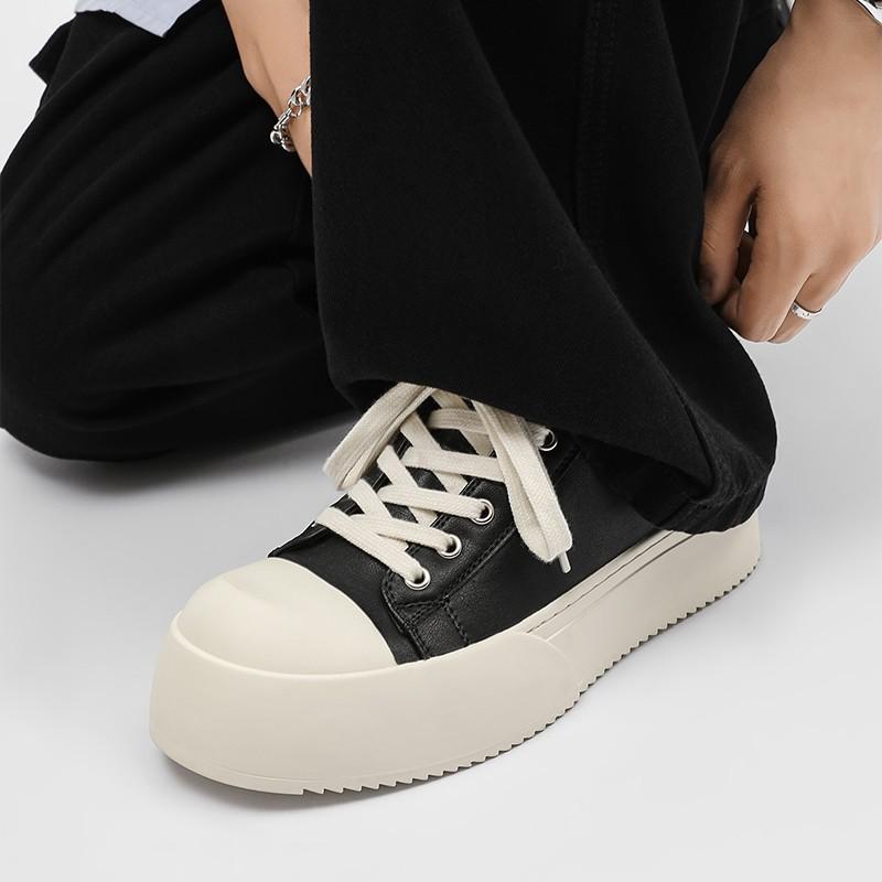 Casual Men's 2025 Summer Thick soled Height Increasing Casual Board Shoes Black Couple Trendy Shoes